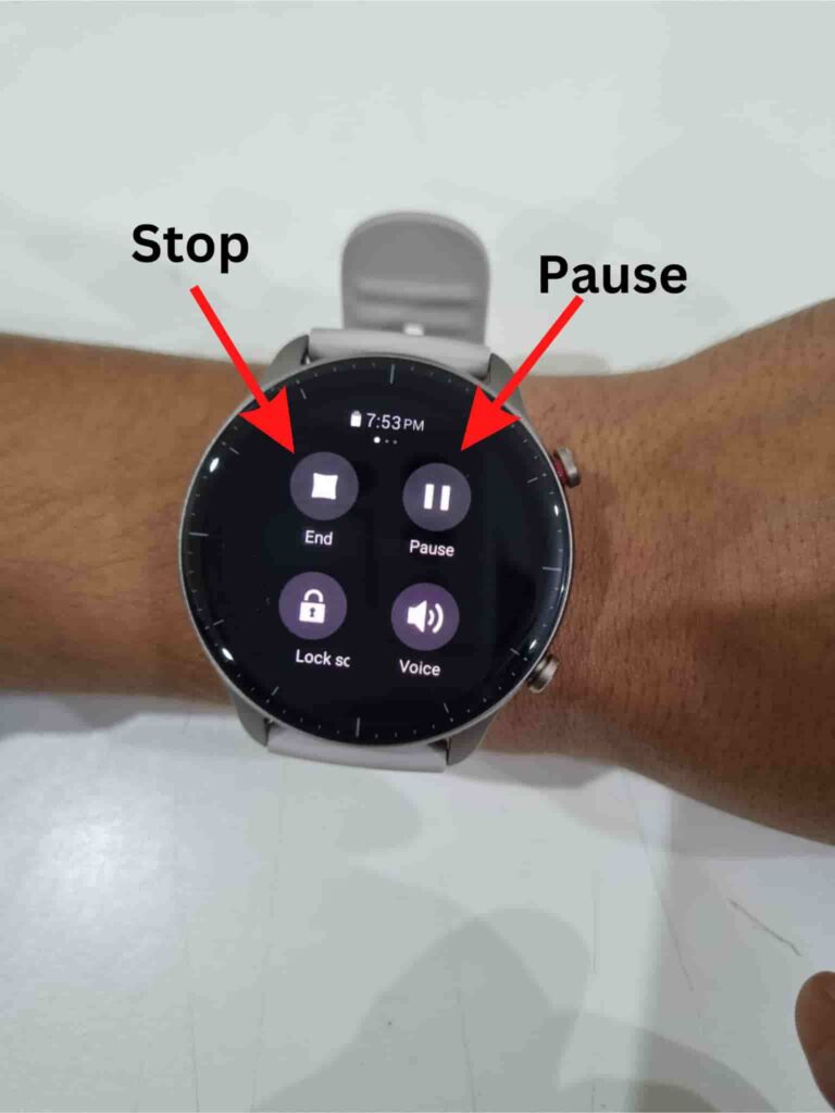 Pause or End Sports Mode on Amazfit GTR 2 Smartwatch