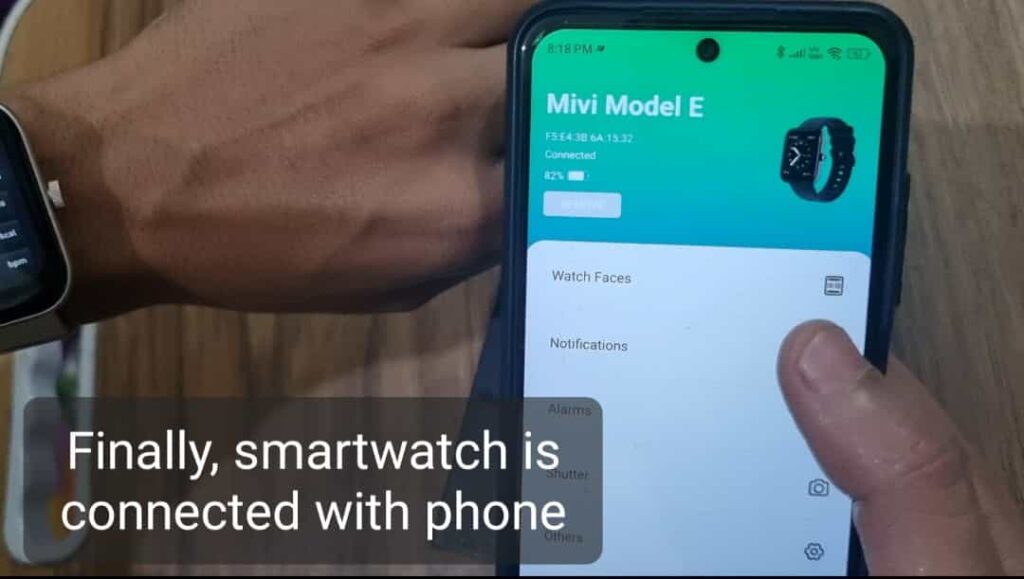 Connected Mivi Smartwatch with Mobile