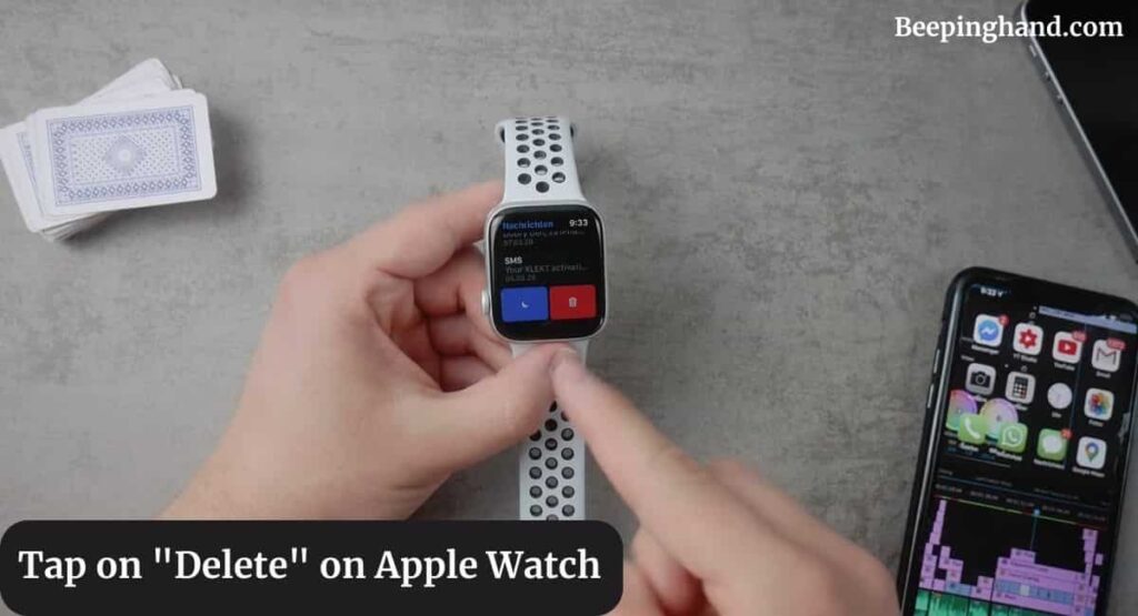 Tap on Delete on Apple Watch