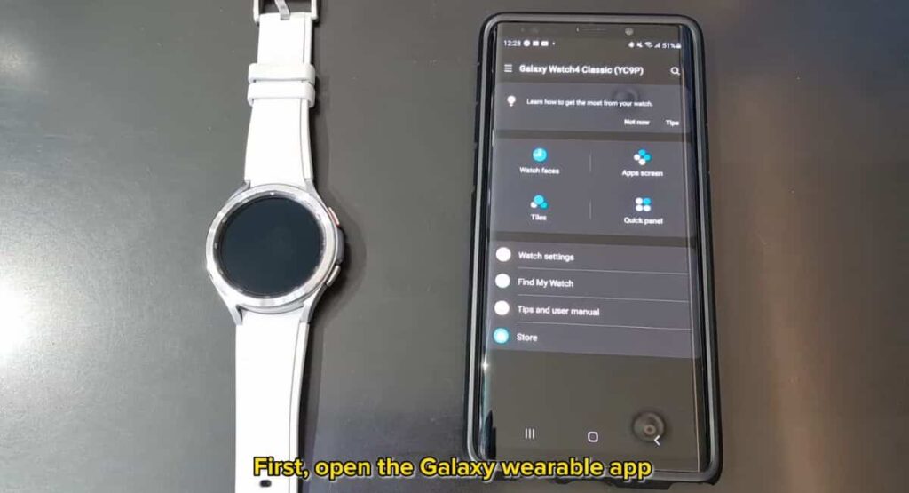 Open the Galaxy Wearable App