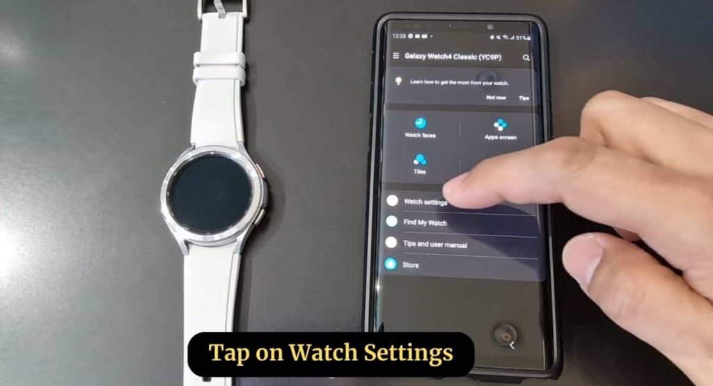 Tap on Watch Settings