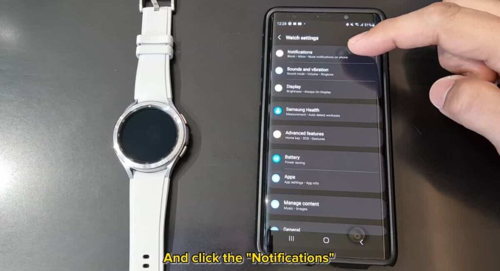 click on Notification